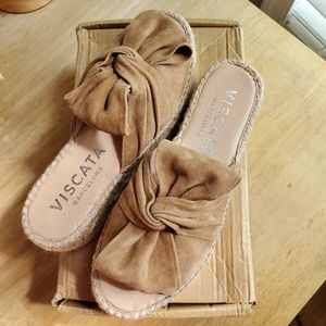 Viscata Senia suede espadrille slides 37